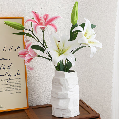 Künstlicher Lilienstängel mit naturgetreuen Blüten Karnz