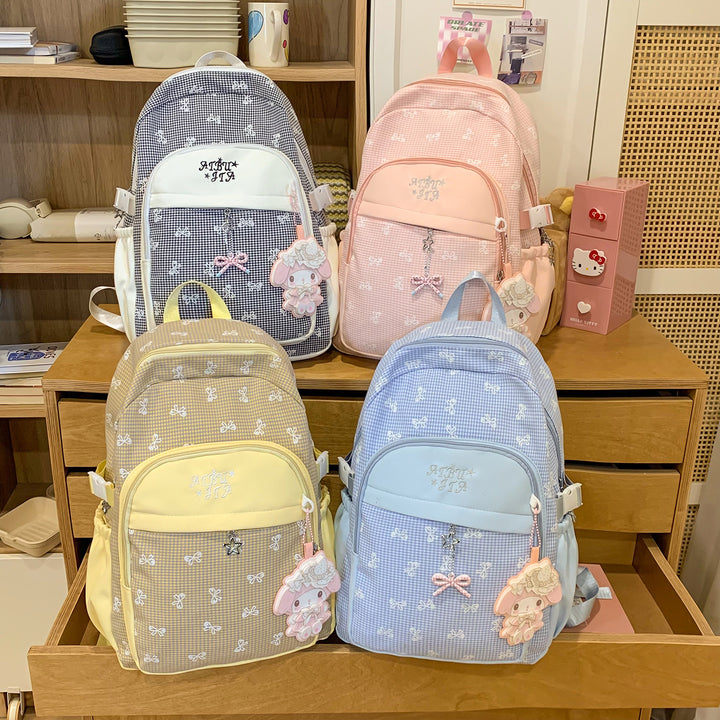 Stylischer kariert gemusterter Rucksack Karnz