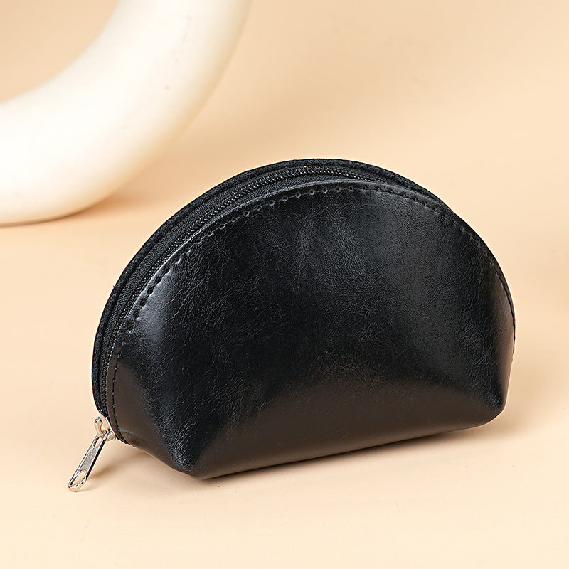 Premium Leder Reißverschluss-Münzbeutel