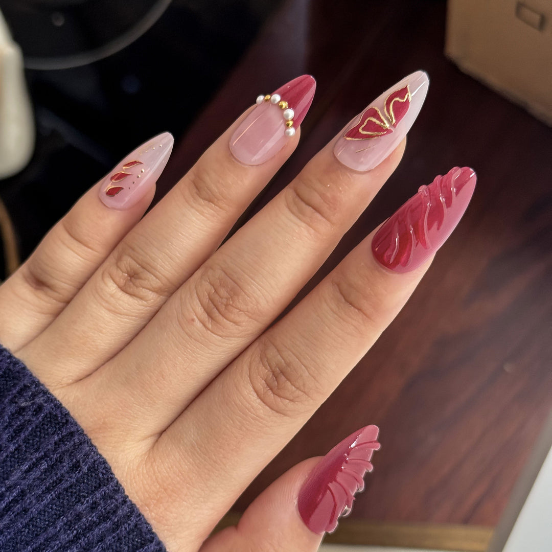 Elegantes Press-On-Nagelset Karnz