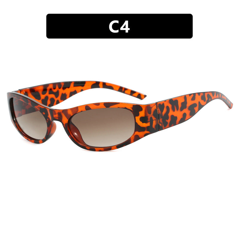 Damen sportliche Sonnenbrille mit breitem Rahmen und UV-Schutz Karnz