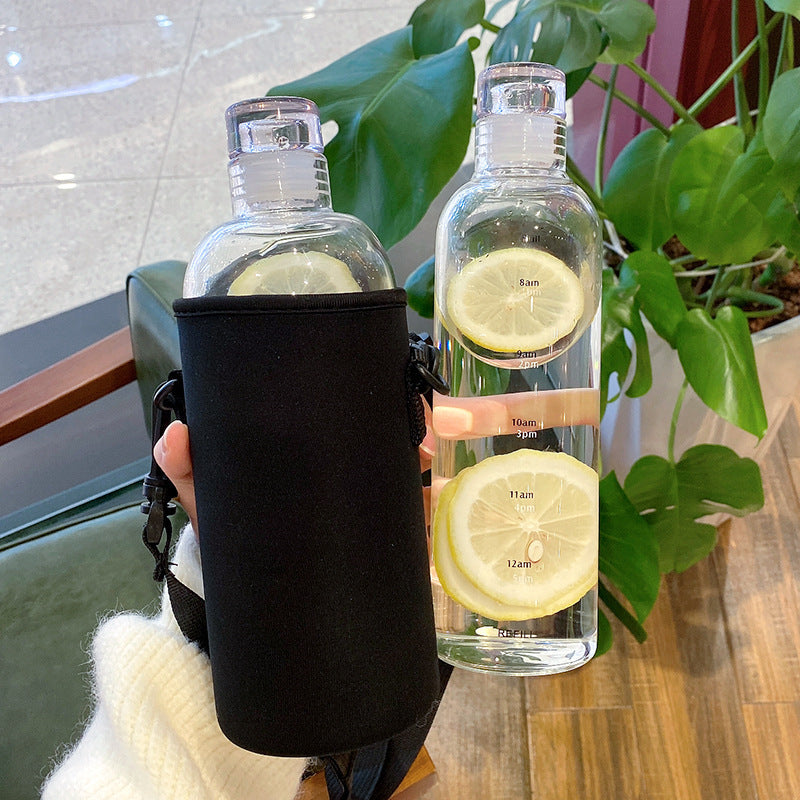 Damen Motivations-Wasserflasche mit Zeitmarkierungen Karnz