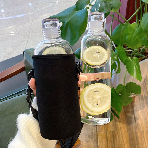 Damen Motivations-Wasserflasche mit Zeitmarkierungen Karnz