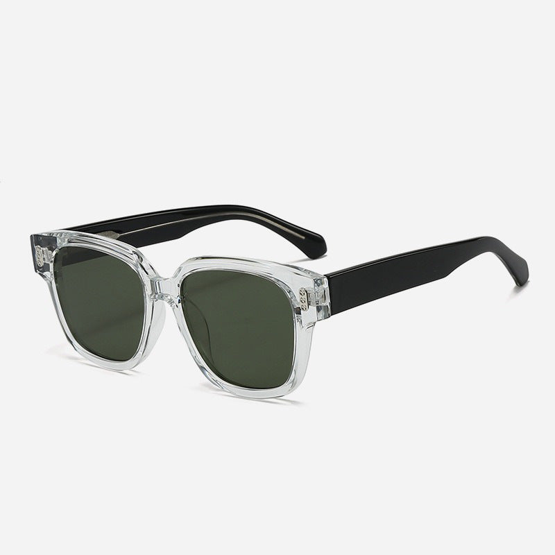 Damen Designer-Sonnenbrille mit quadratischem Rahmen und braunen Gläsern Karnz