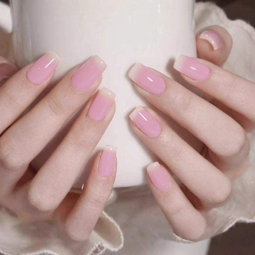 Elegante Glänzende Französische Spitze Nagelkunst Erweiterungen Karnz