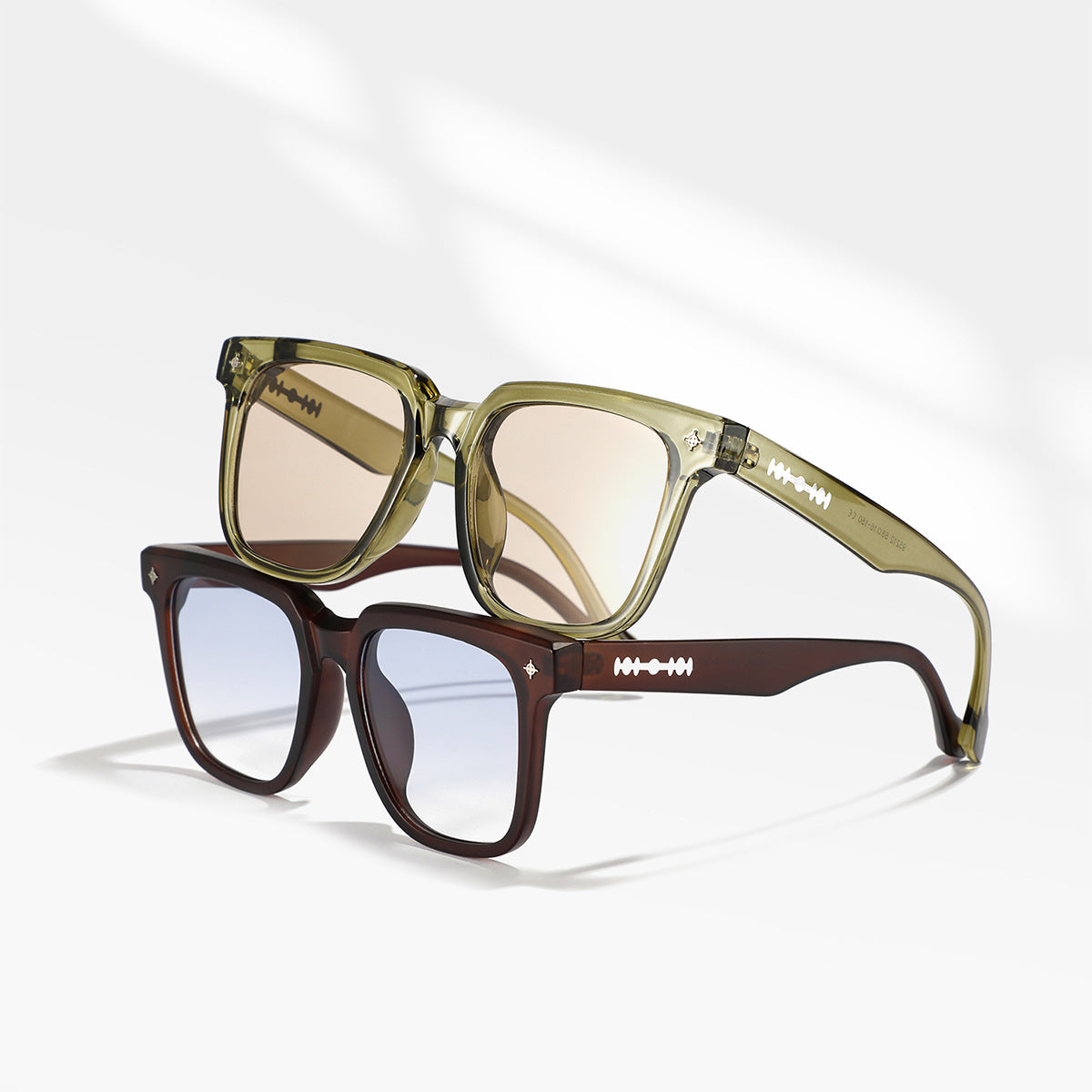 Damen modische quadratische Sonnenbrille mit stilvollem Schildpatt-Design Karnz