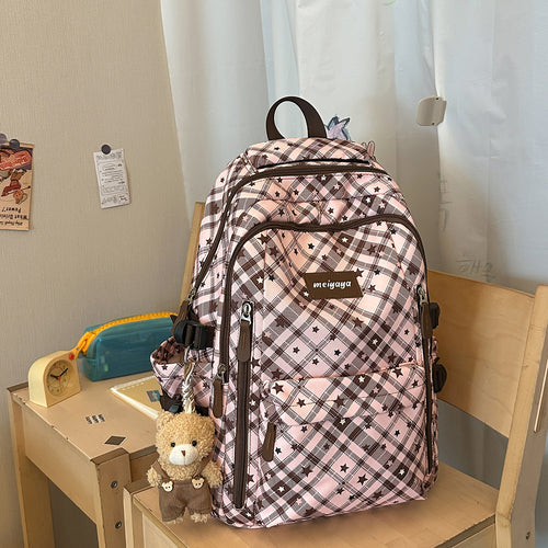 Verspielt kariertes Muster Rucksack