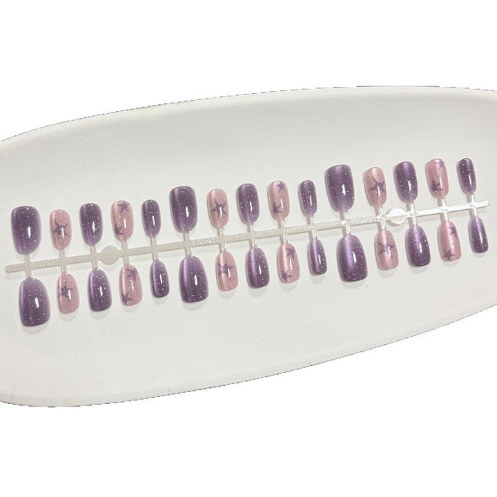 Künstlerisches Ombre Glitzer Press-On Nagelset Karnz