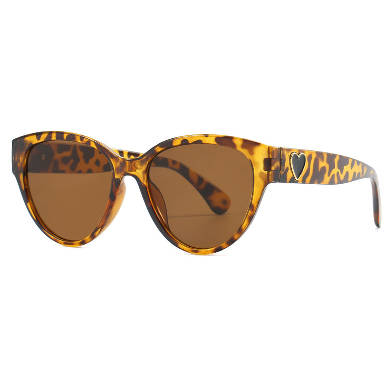 Damen Cat-Eye Sonnenbrille mit luxuriösem Leopardenmuster und charmanten Details Karnz