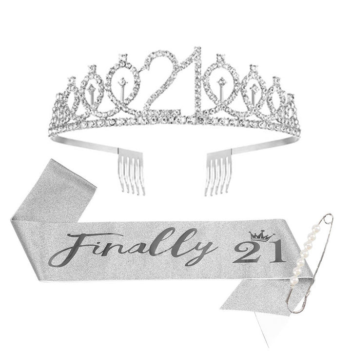 Damen Glitzernde Tiara mit personalisiertem 80. Geburtstagsschriftzug Karnz