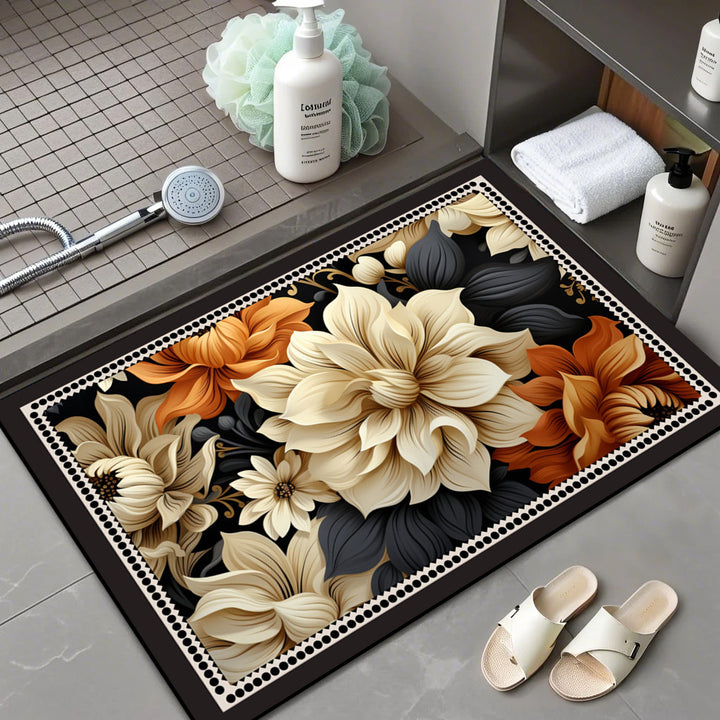 Blumenmuster Komfort Badezimmermatte Karnz