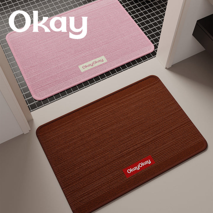 Low-Profile Ribbed Microfiber Entrance Doormat with Non-Slip Backing