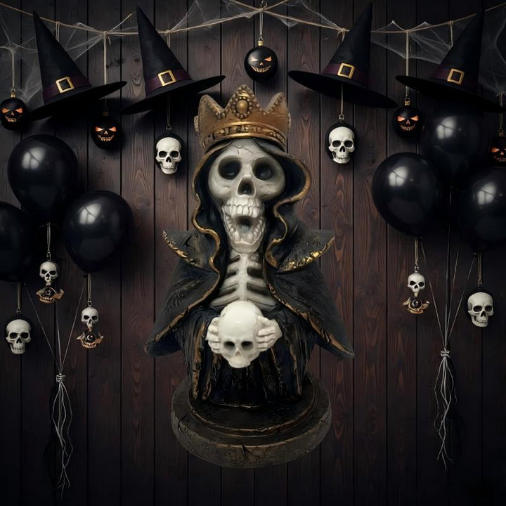Dekorative Totenkopfstatue Karnz