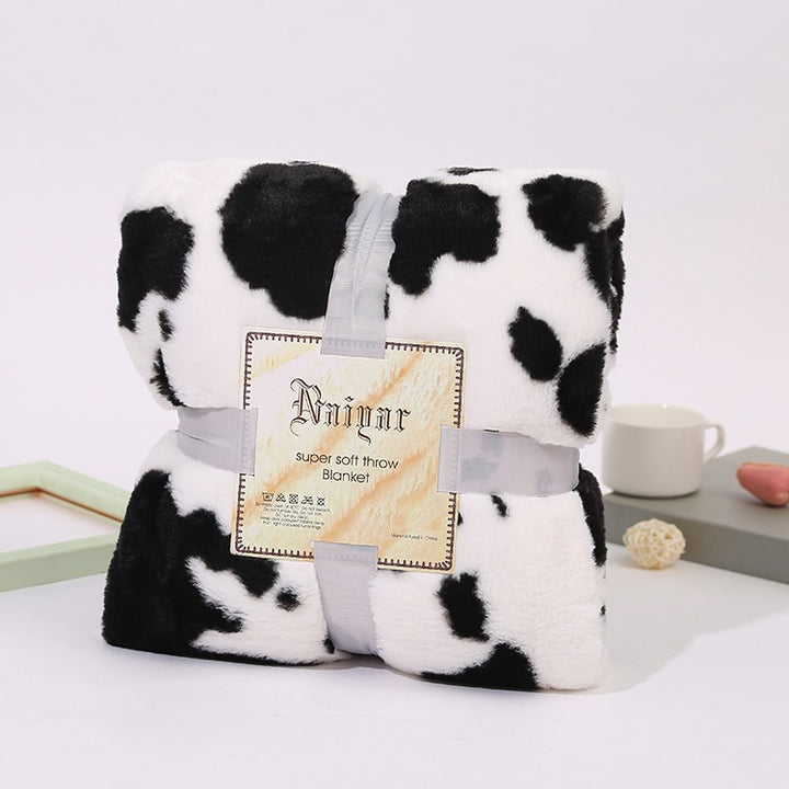 Ultra-weiches Kuhmuster-Fleece-Wurfdecke