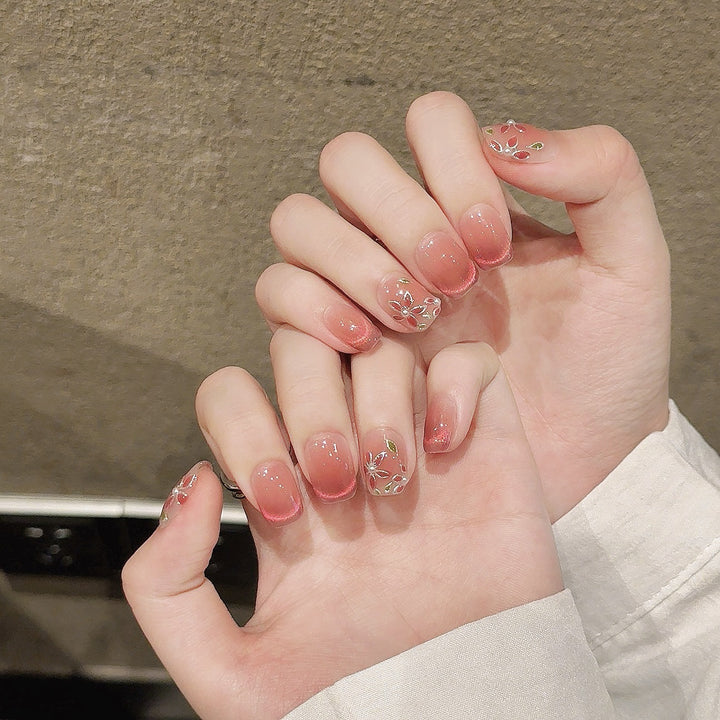 Premium Floral Design Press-On Nail Set