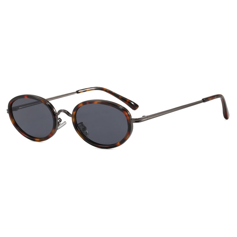 Damen elegante runde Sonnenbrille mit modischem Metallrahmen Karnz