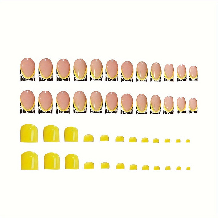Künstlerisches Gelb-Akzent-Nagelkunst-Set Karnz