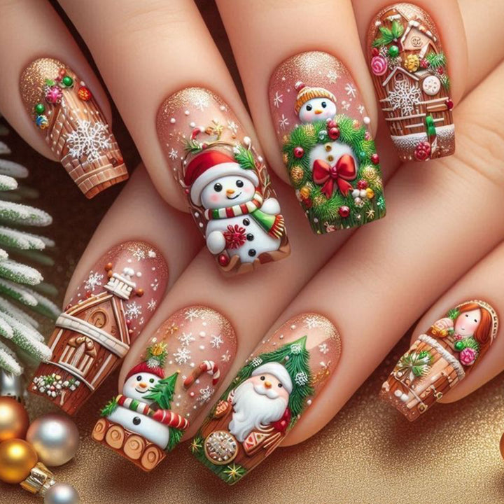 Festliches Feiertags-Themen 3D Nagelkunstset Karnz