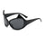 Damen extravagante modische Sonnenbrille mit markanten geschwungenen Rahmen Karnz