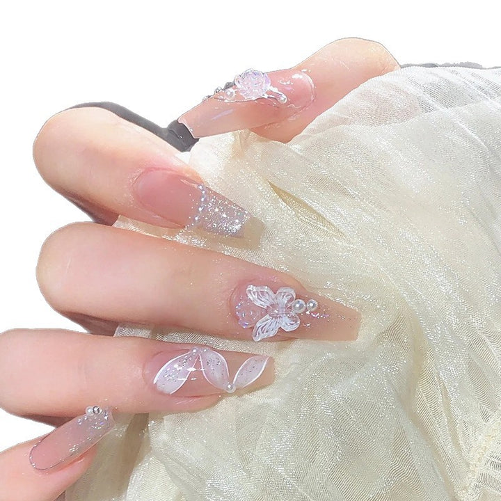 Künstlerisches, von Schmetterlingen inspiriertes Press-On Nail Set Karnz