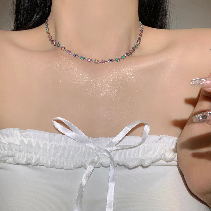Floral Charm Choker Halskette Karnz