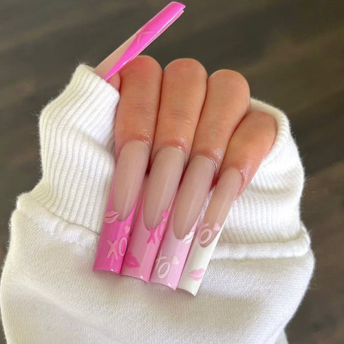 Künstlerisches Press-On-Nagelset mit elegantem Gradient-Design Karnz
