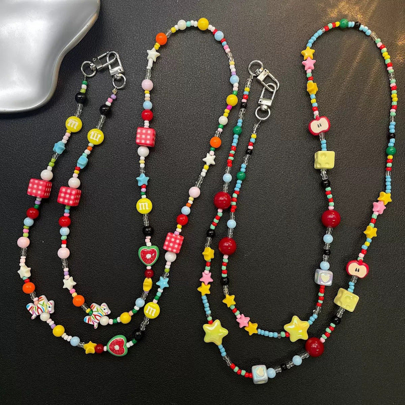 Bunter Perlenaussteller Brillenhalter Kette Karnz