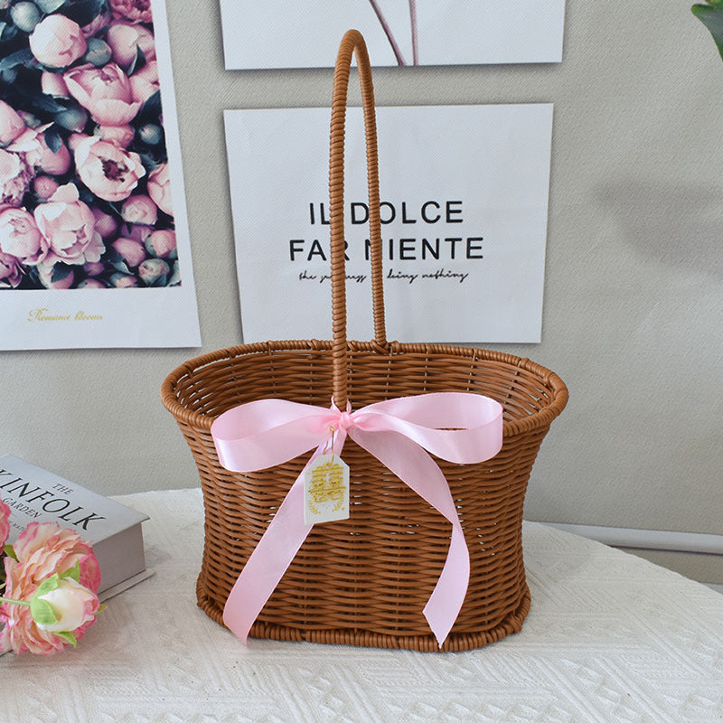 Chice Gewebte Handtasche mit Perlenakzent Karnz