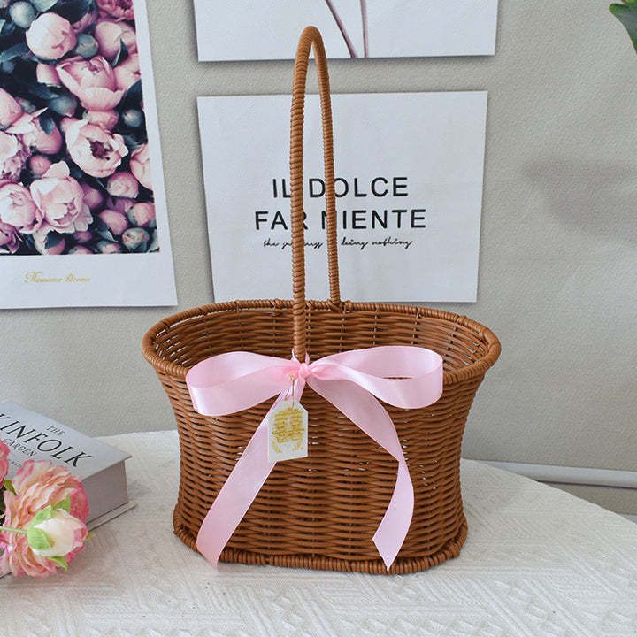 Elegante Handgefertigte Rattan Tragetasche Karnz