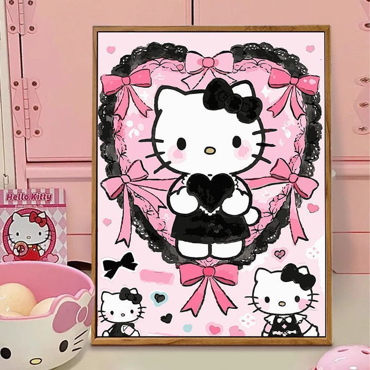 Hello Kitty-Themen Illustration Leinwand Kunst Karnz