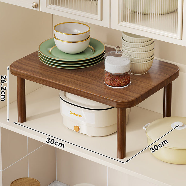 Bamboo-Style Arbeitsplattenlagersteigerregal mit erhöhten Beinen und unterregal Freiraum