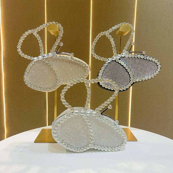 Schmetterlingsförmige Strass Abend-Clutch