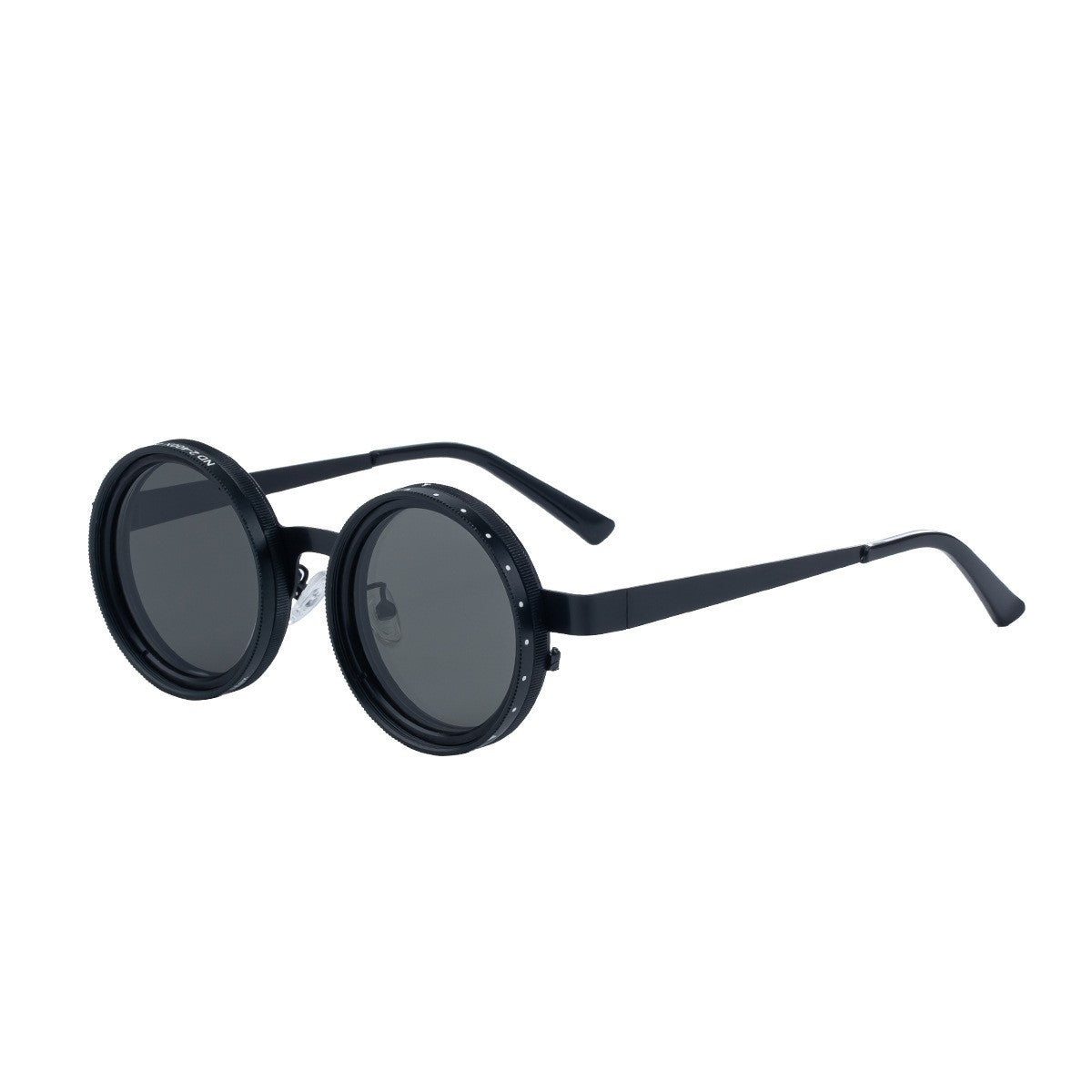 Damen Runde Retro-Sonnenbrille mit markantem Metallrahmen Karnz