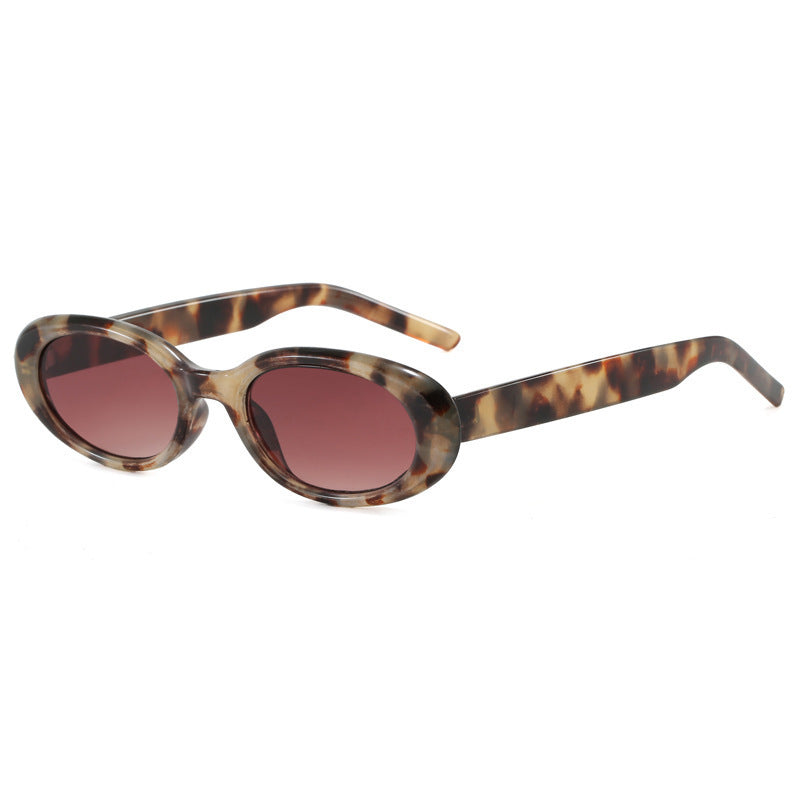 Damen ovale Sonnenbrille mit transparentem Effekt und UV-Schutz Karnz