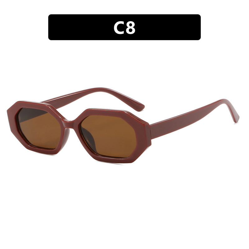 Damen auffällige Sonnenbrille im modernen achteckigen Design Karnz