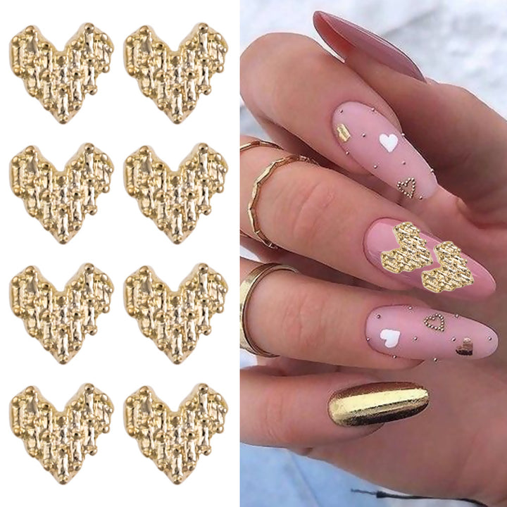 Herzförmige Nagelkunst Charms