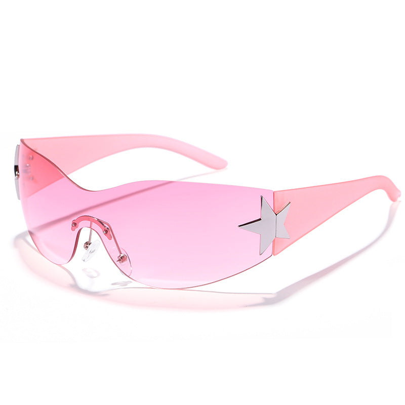 Damen futuristische Design-Sonnenbrille mit einzigartigen Akzenten Karnz