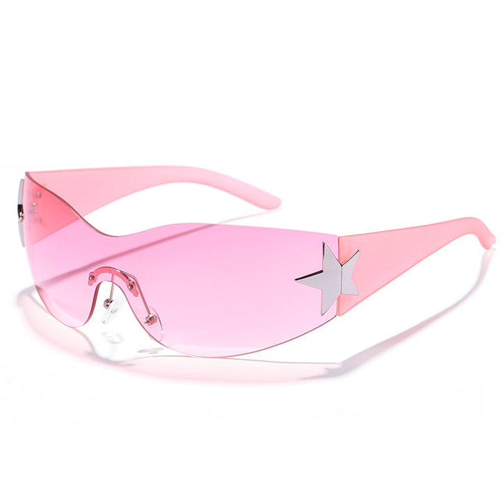 Damen futuristische Design-Sonnenbrille mit einzigartigen Akzenten Karnz