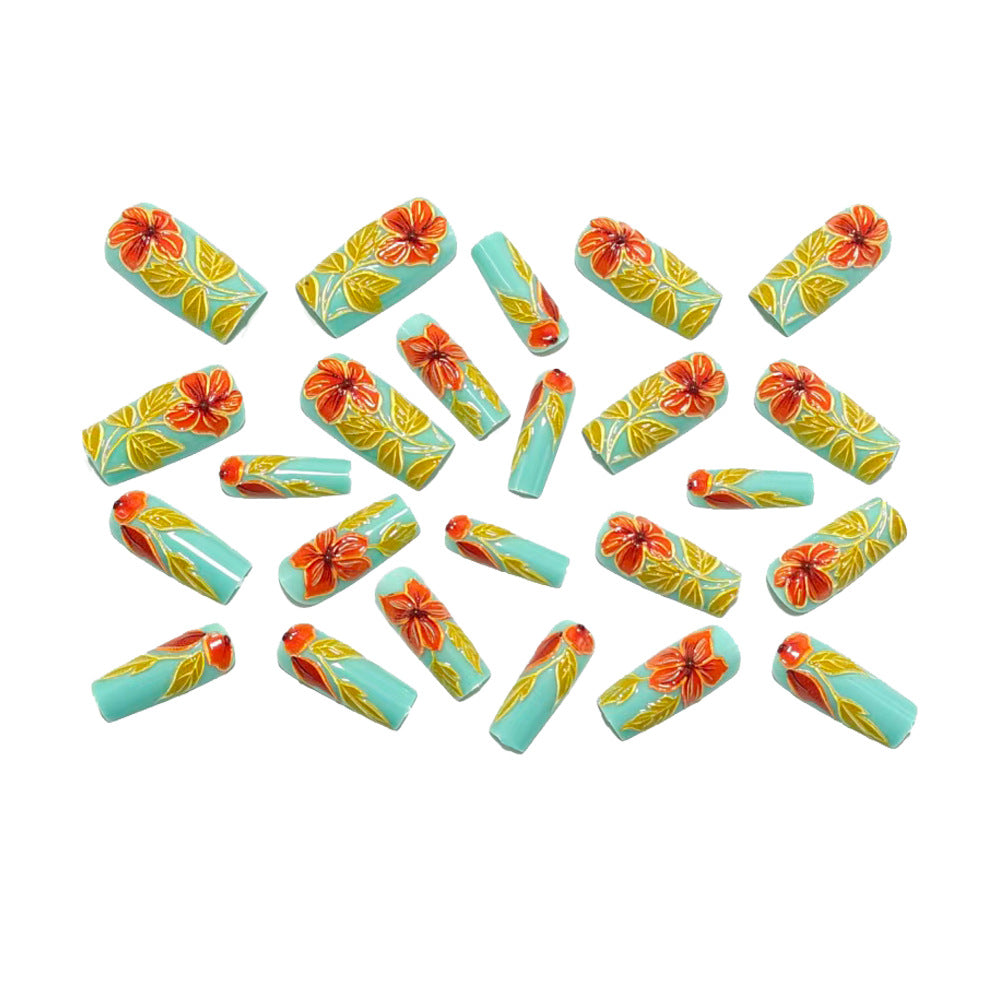 Kunstnägel mit Elegantem 3D Blumen-Design Karnz