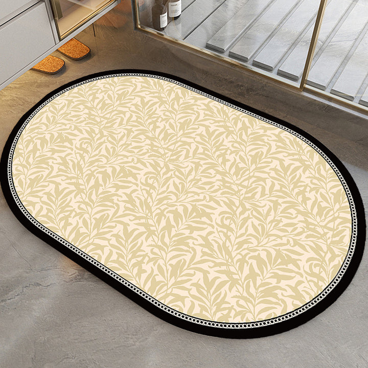 Eleganter Blättermuster-Teppich