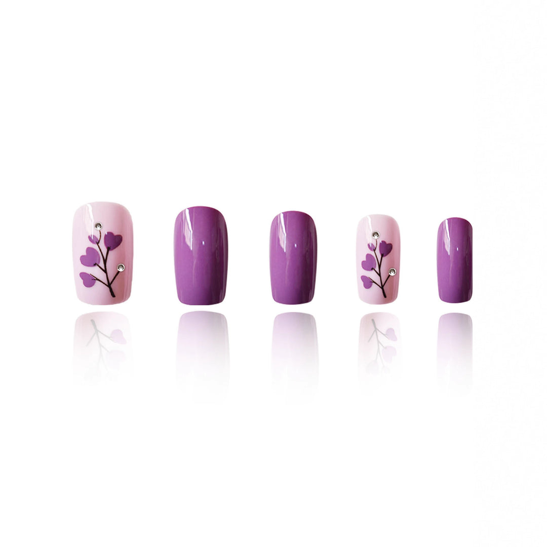 Floral Print Press-On Nagelkunst Karnz