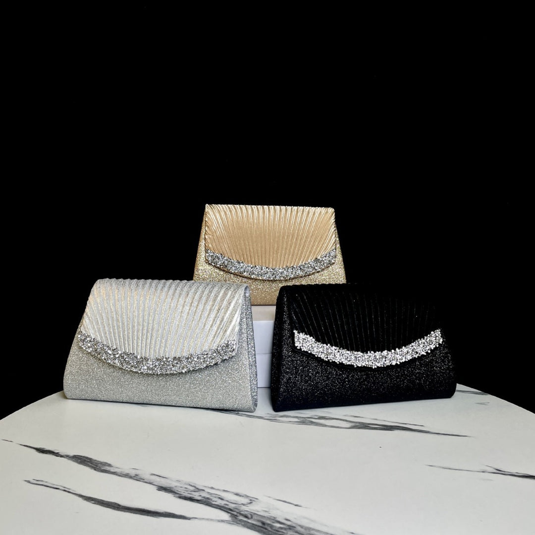 Faltete Satin Abend-Clutch