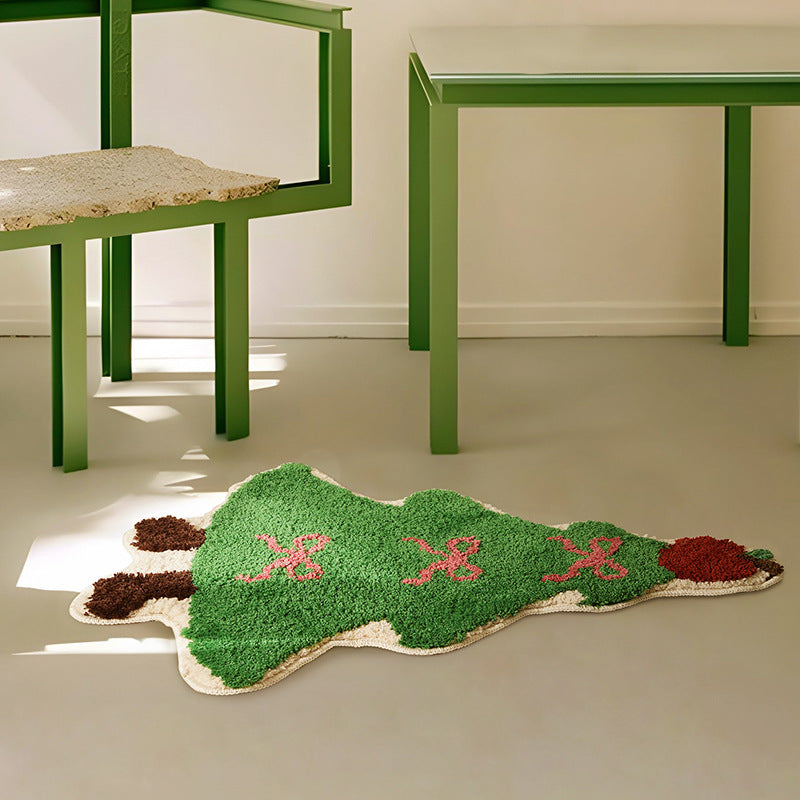 Weicher hochfloriger Weihnachtsteppich in Tannenbaumform
