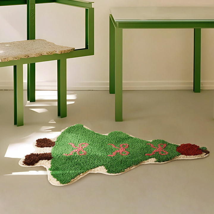 Weicher hochfloriger Weihnachtsteppich in Tannenbaumform
