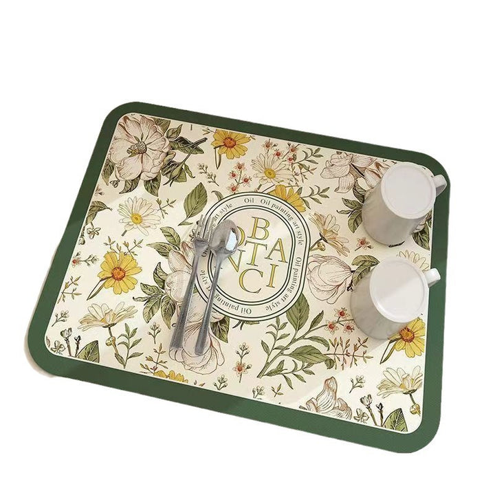 Vintage Floral Design Küchenmatte