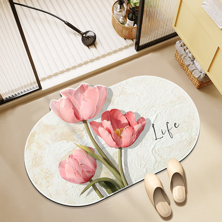 Blumenmuster Memory Foam Badezimmermatte