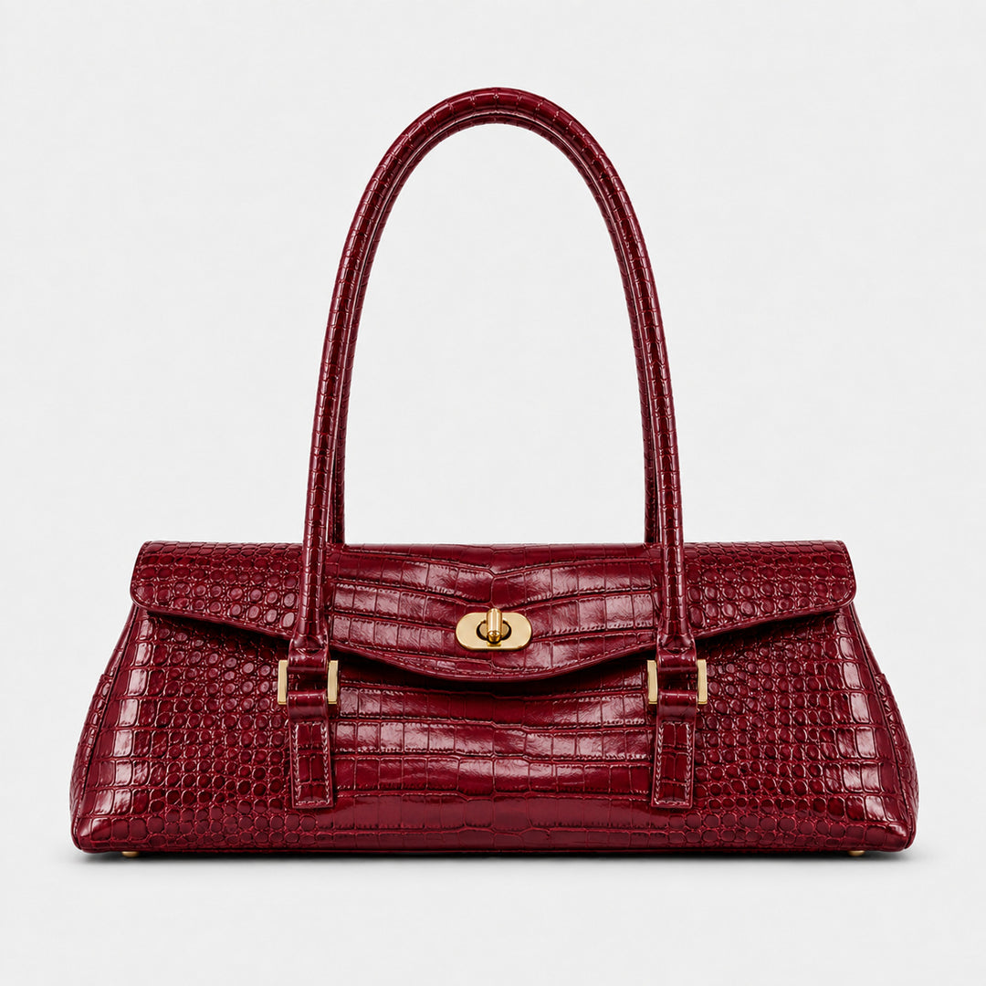Elegante Krokodil-Optik Handtasche