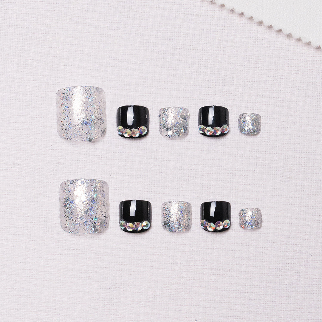 Glitzerndes Strass-Pediküre-Set