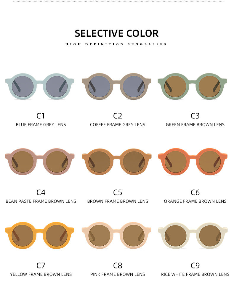 Damen stylische runde Sonnenbrille mit modernem Kunststoffrahmen Karnz