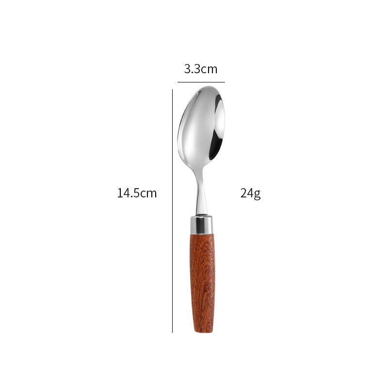 Eleganter Dessertlöffel mit Ergonomischem Holzgriff Karnz